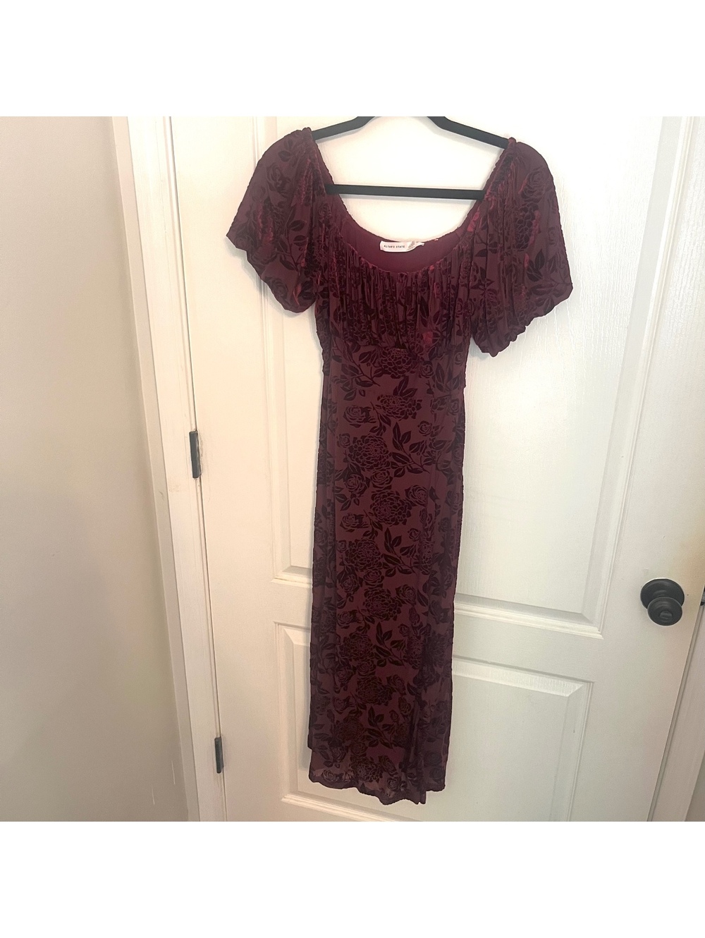 Altar’d State Velvet Burnout Dress Crimson Red 90s Whimsigoth 2000s Y2K Sz Small
